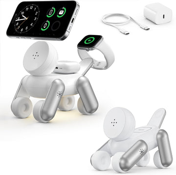 3 in 1 Wireless Charging Station for Apple Devices,Foldable Cute Magnetic Mag-Safe Wireless Charger Stand with Night Light