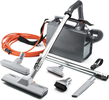 Lightweight Canister Vacuum Cleaner, Bagged Canister Vac with Attachments, 2-in-1 Vac and Blower