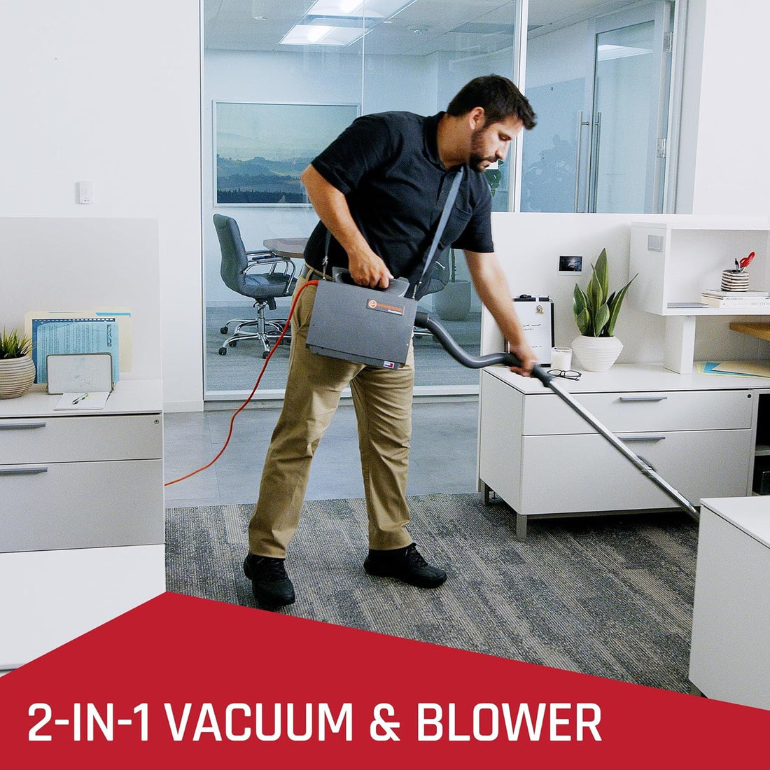 Lightweight Canister Vacuum Cleaner, Bagged Canister Vac with Attachments, 2-in-1 Vac and Blower